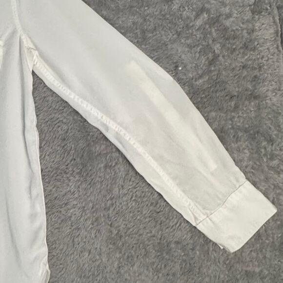 The Group Babaton Lyocell Career Button Up Long Sleeve Shirt Women XS Soft White - Picture 4 of 9